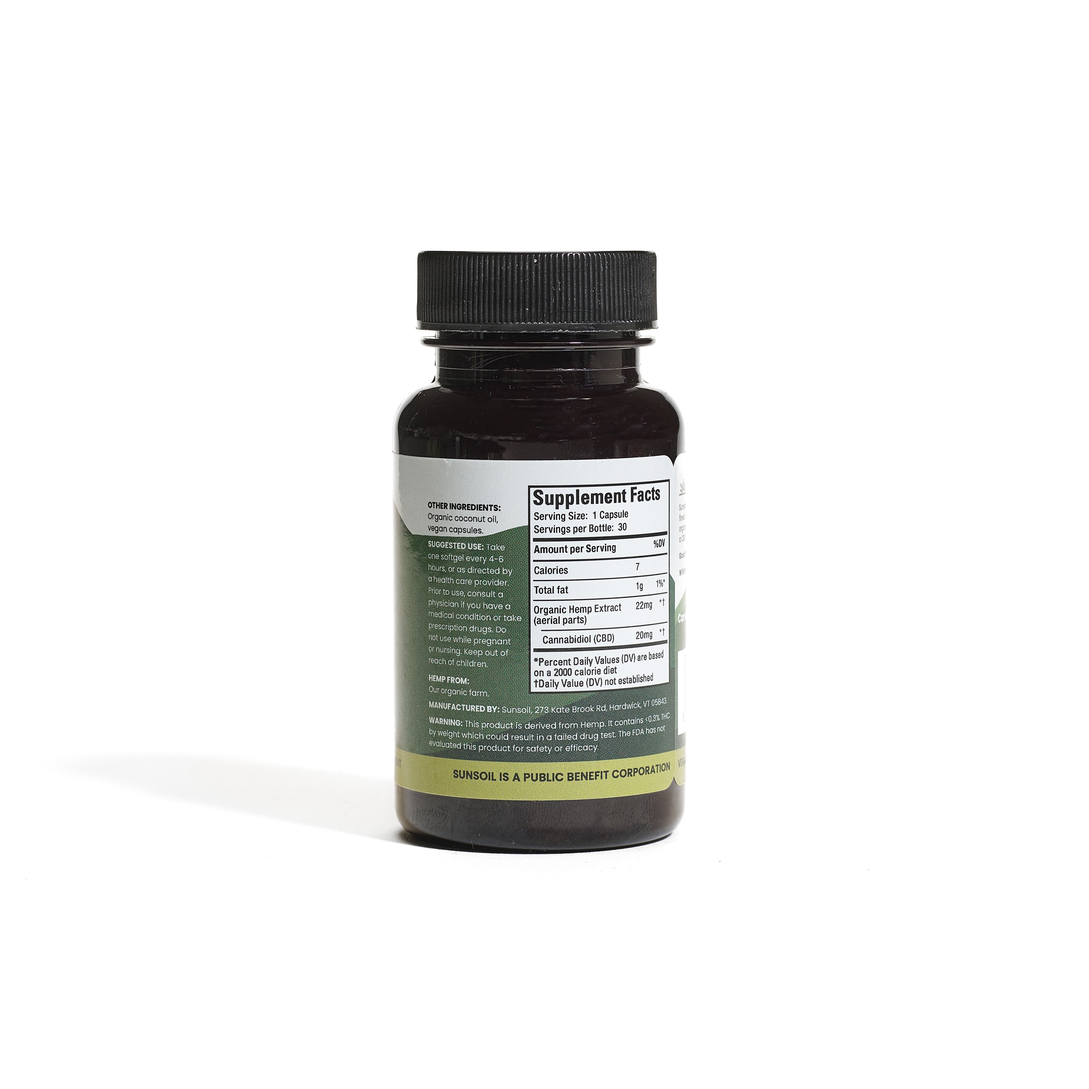 CBD Vegan Capsules | 30 Count (600 MG) – Sunsoil
