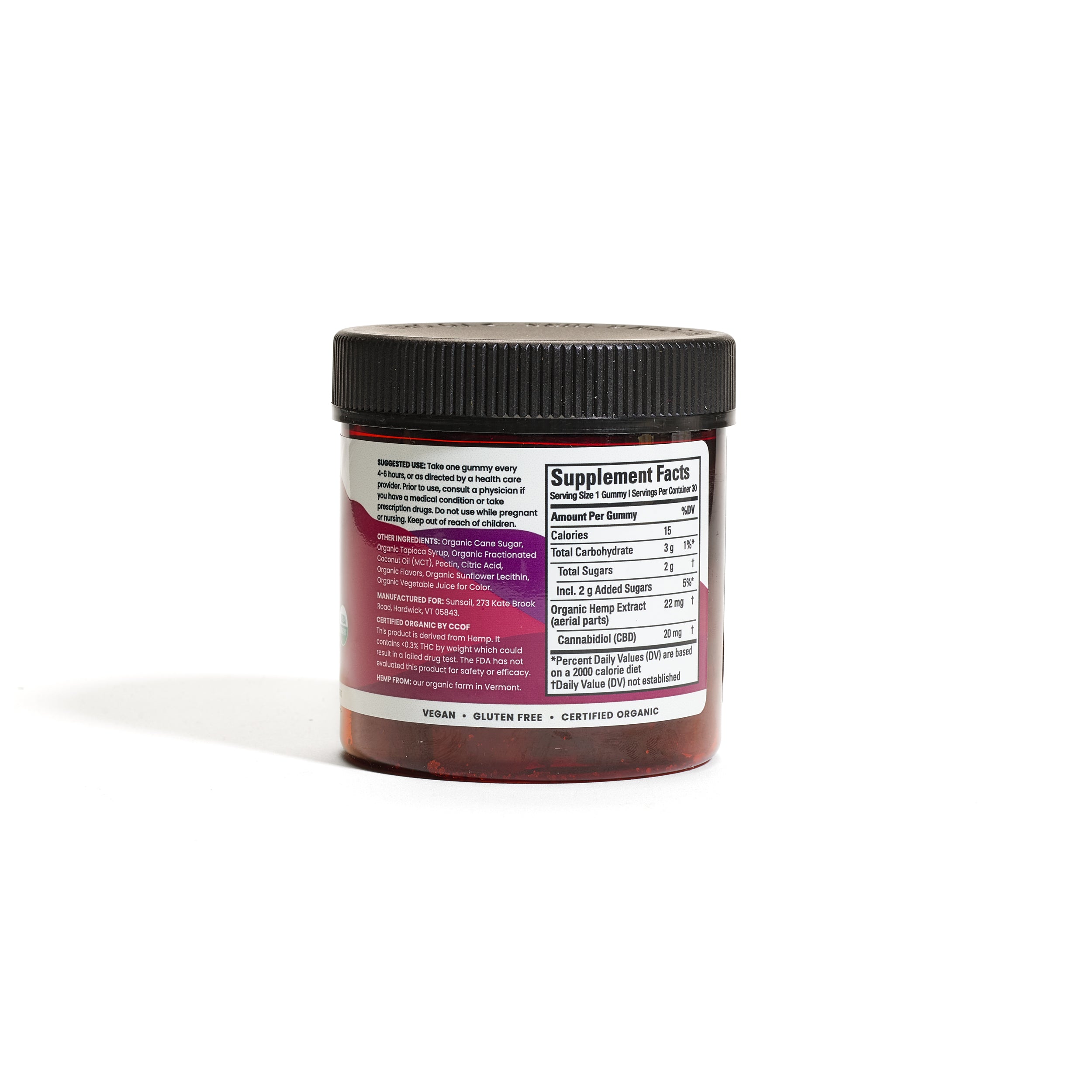 CBD Gummies, Mixed Berry | 30ct (600 MG) – Sunsoil