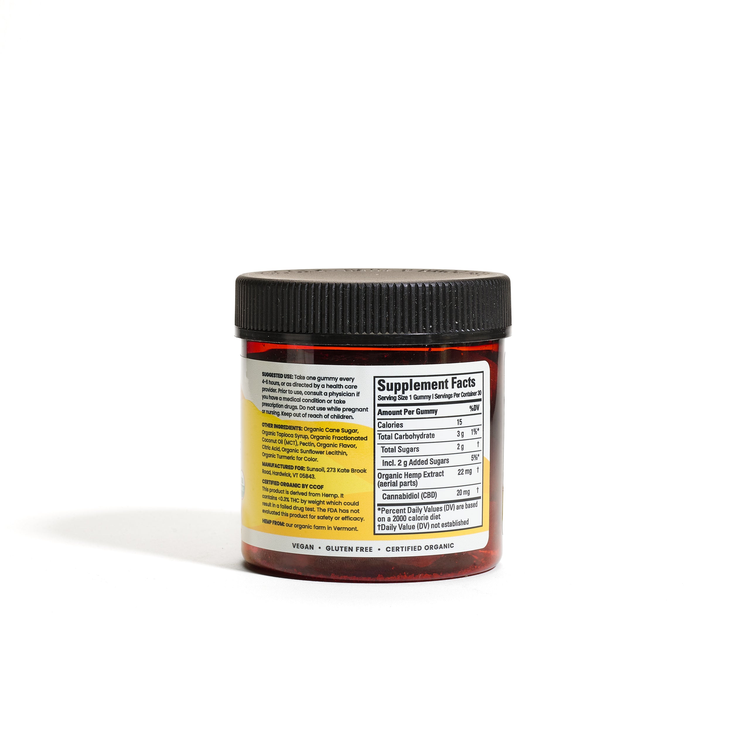 CBD Gummies, Lemonade | 30ct (600 MG) – Sunsoil