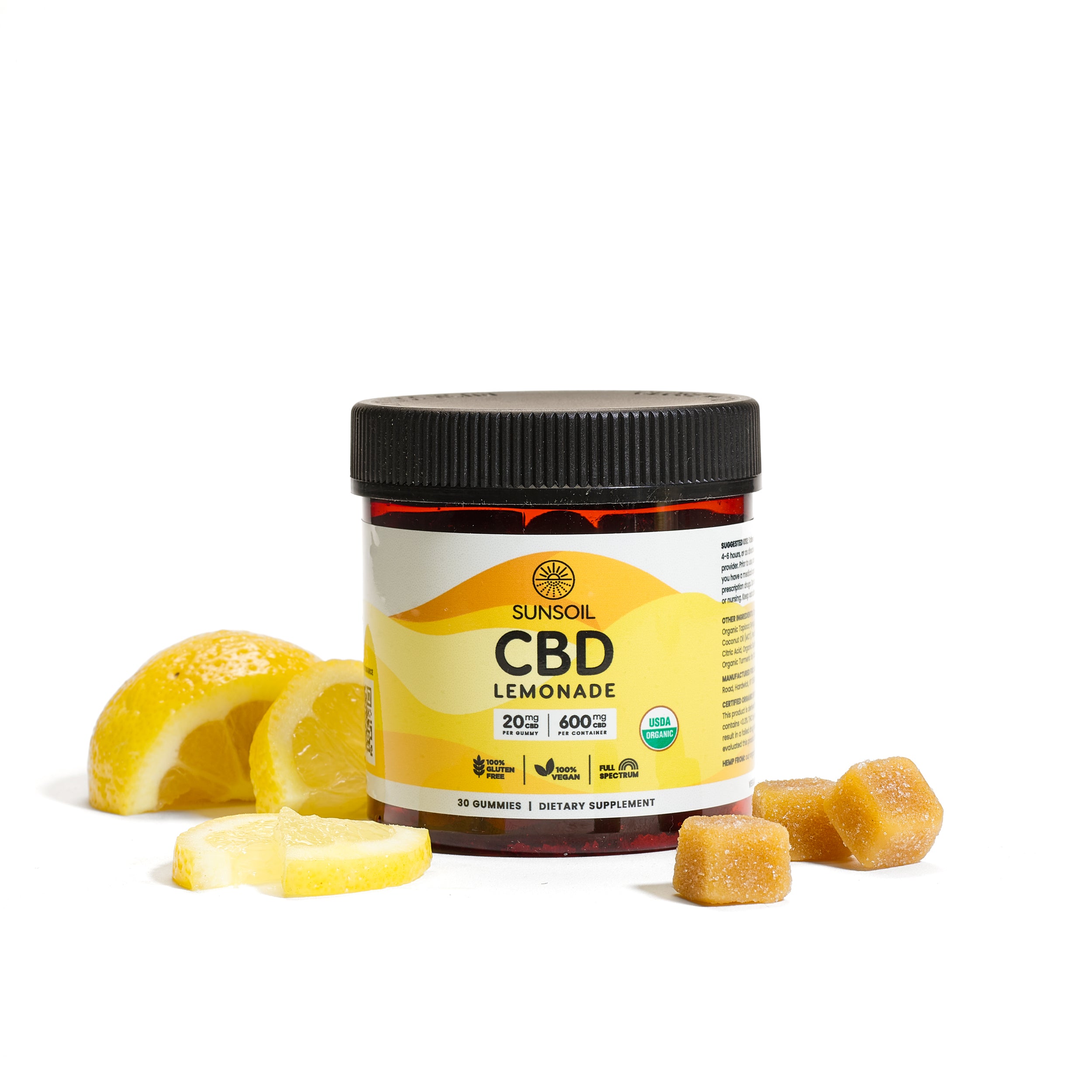 CBD オイル ドロップス 1500mg 30ml シトラス ハワイ産 CBD Gummies, Lemonade | 30ct (600 MG) – Sunsoil