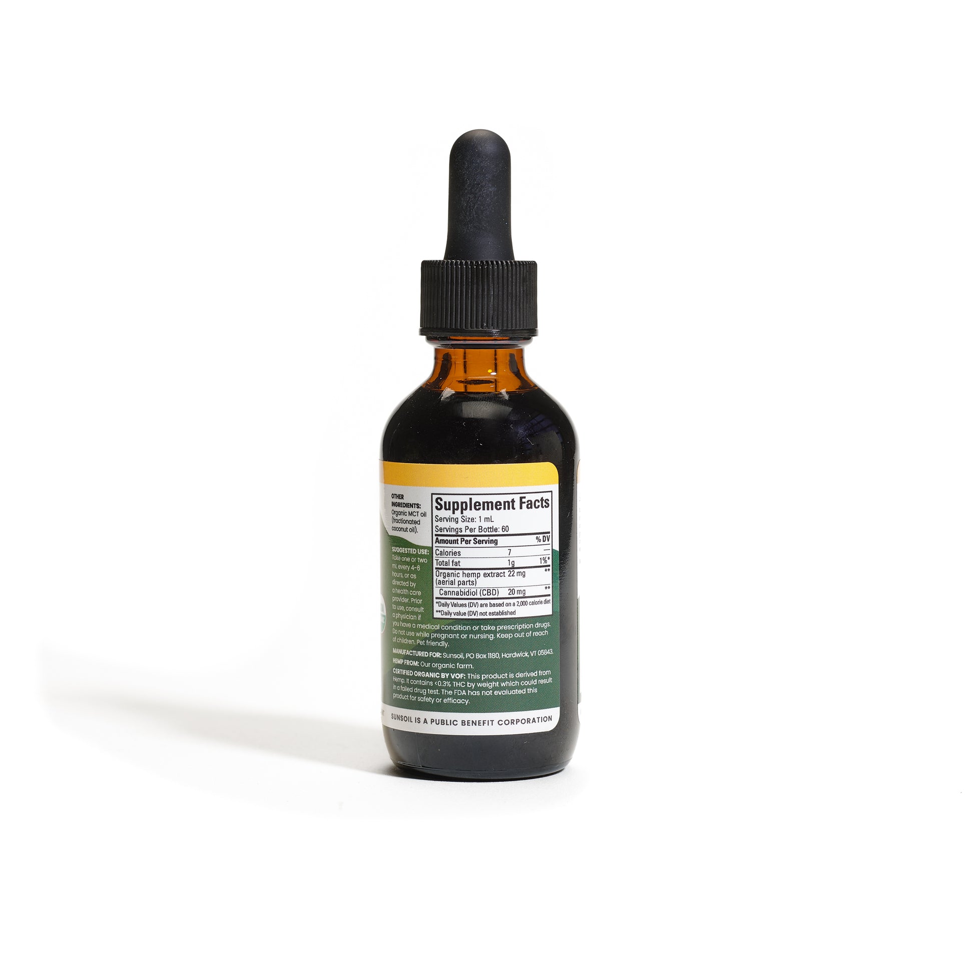 Unflavored CBD Oil | 20 MG (1,200 MG CBD per Bottle) Sunsoil Unflavored CBD Oil | 20 MG (1,200 MG CBD per Bottle) Sunsoil
